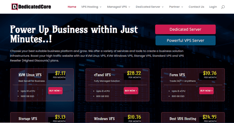 dedicatedcore best vps hosting provider